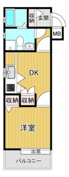 エステートモア博多Ⅱ - 所在階3階の間取り図 48294